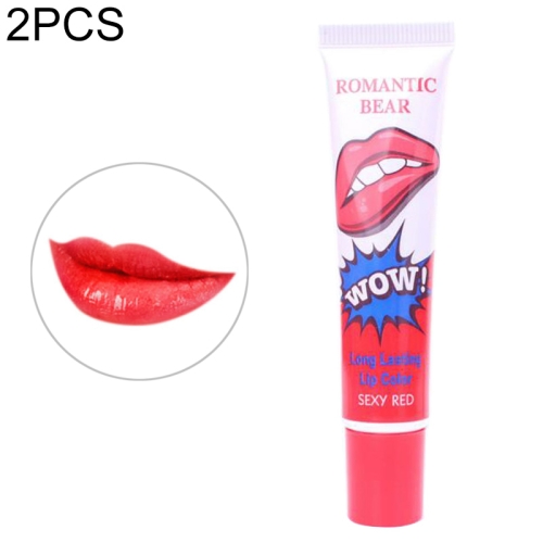 

2 PCS Easy Peel Off Long Lasting Lip Gloss Waterproof Matte Lipstick Women Cosmetic(Sexy red)