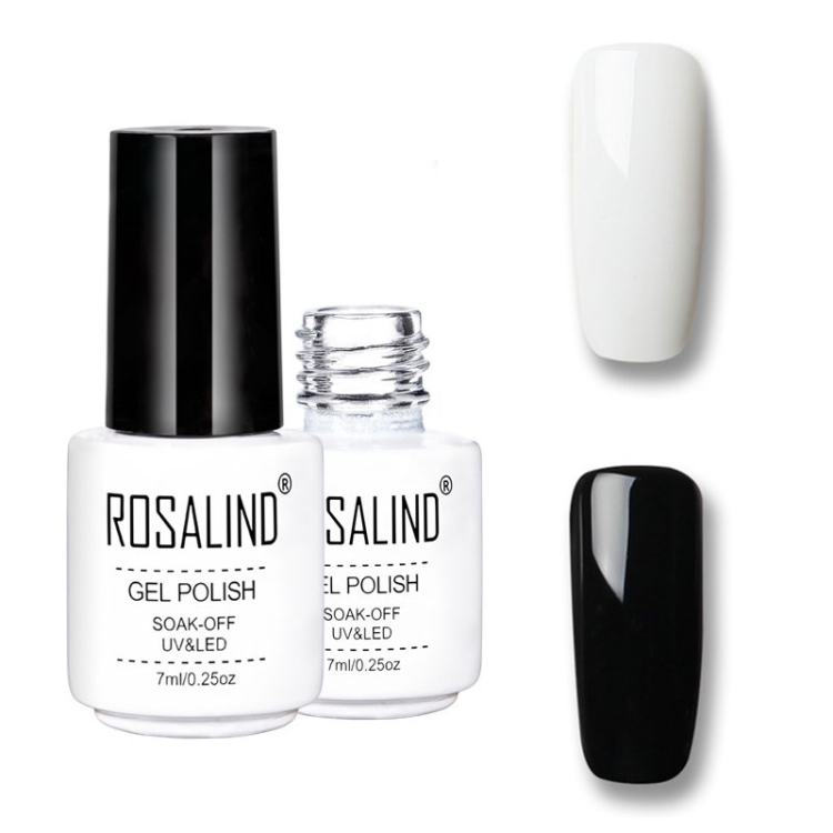

ROSALIND Gel Polish Set UV Semi Permanent Primer Top Coat Poly Gel Varnish Nail Art Manicure Gel, Capacity: 7ml 2pcs 01