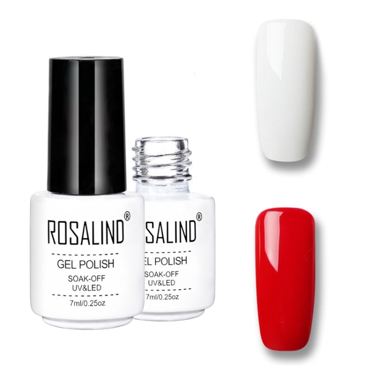 

ROSALIND Gel Polish Set UV Semi Permanent Primer Top Coat Poly Gel Varnish Nail Art Manicure Gel, Capacity: 7ml 2pcs 35