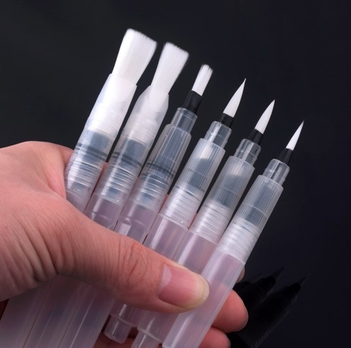 

6 PCS Portable Paint Brush Water Color Brush Pencil Soft Watercolor Brush Pen Drawing Art Supplies