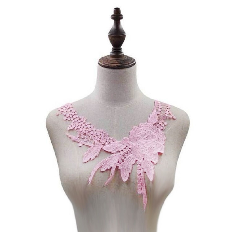 

Lace Flower Embroidered Collar Fake Collar Clothing Accessories, Size: 31 x 30cm, Color:Pink