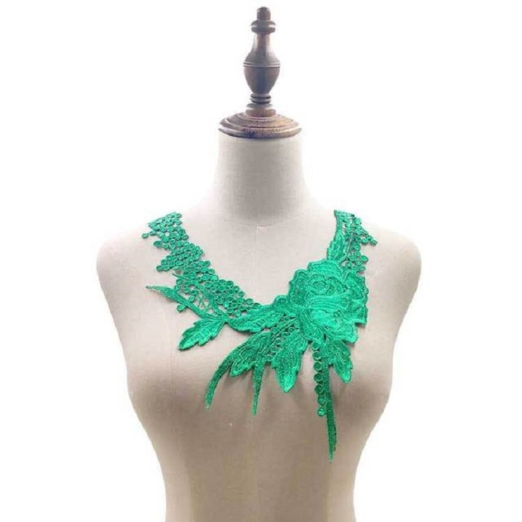 

Lace Flower Embroidered Collar Fake Collar Clothing Accessories, Size: 31 x 30cm, Color:Green