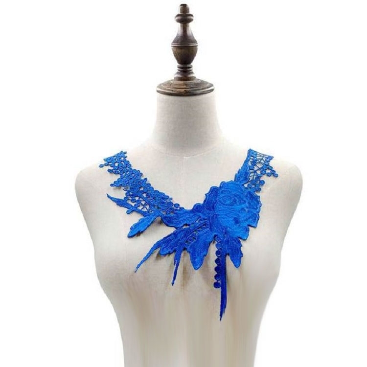 

Lace Flower Embroidered Collar Fake Collar Clothing Accessories, Size: 31 x 30cm, Color:Blue