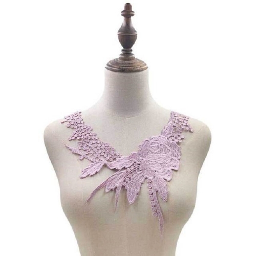 

Lace Flower Embroidered Collar Fake Collar Clothing Accessories, Size: 31 x 30cm, Color:Purple