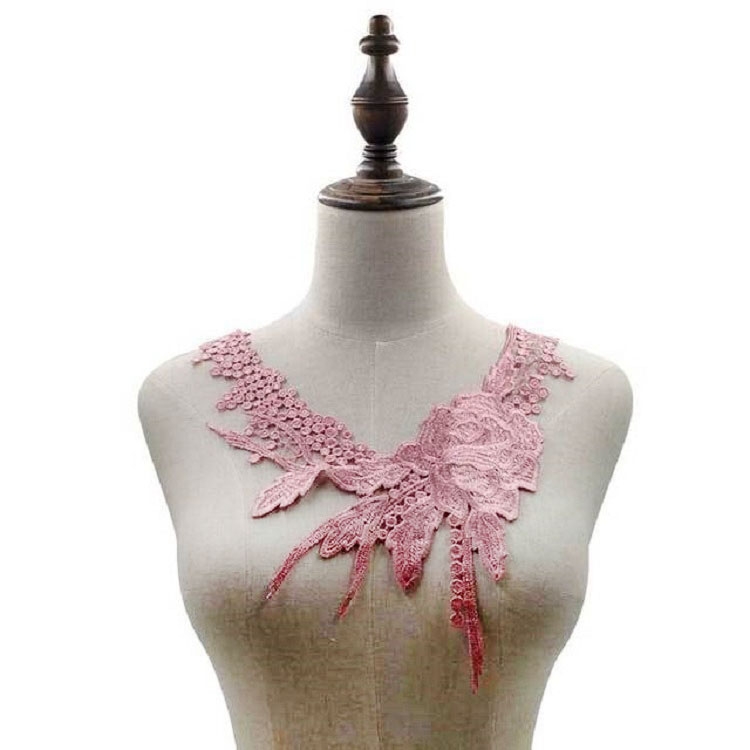 

Lace Flower Embroidered Collar Fake Collar Clothing Accessories, Size: 31 x 30cm, Color:Purple Pink
