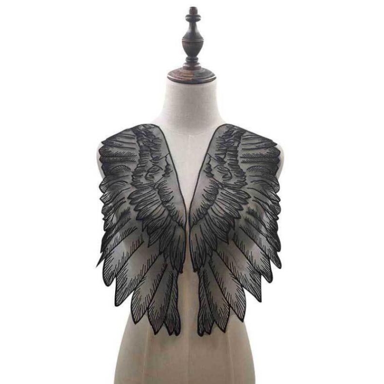 

Black 1 Pair Organza Wings Shape Embroidery DIY Clothing Accessories