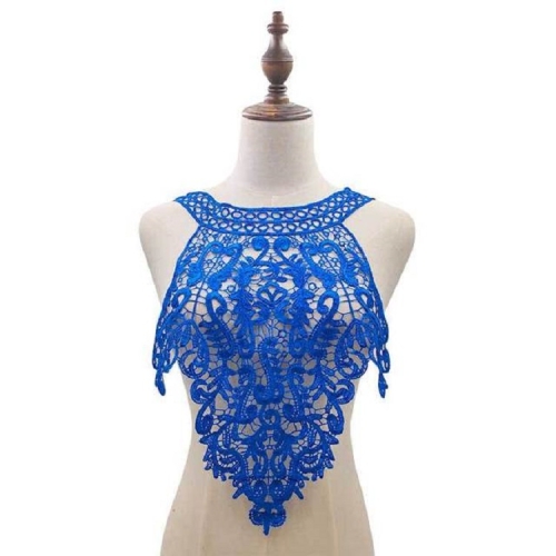 

Blue Embroidered Lace Collar Flower Three-dimensional Hollow Fake Collar DIY Clothing Accessories