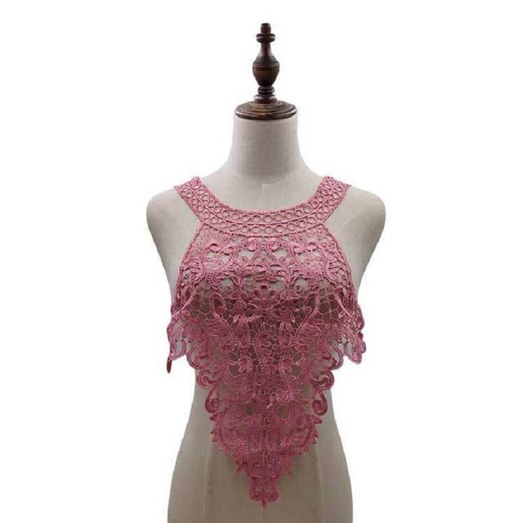 

Purple Pink Embroidered Lace Collar Flower Three-dimensional Hollow Fake Collar DIY Clothing Accessories