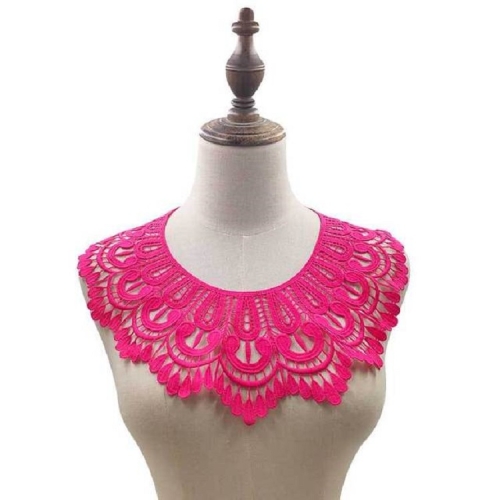 

Rose Red Milk Silk Lace Embroidered Collar Three-dimensional Hollow Fake Collar DIY Clothing Accessories, Size: 32 x 32cm