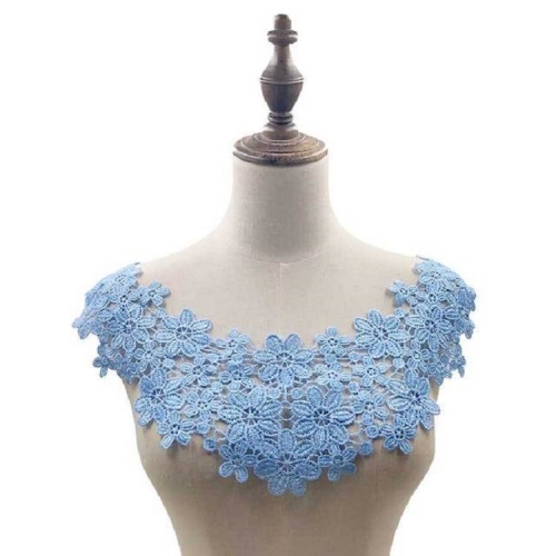 

Sky Blue Lace Collar Three-dimensional Hollow Embroidered Fake Collar DIY Clothing Accessories, Size: About 45 x 26cm