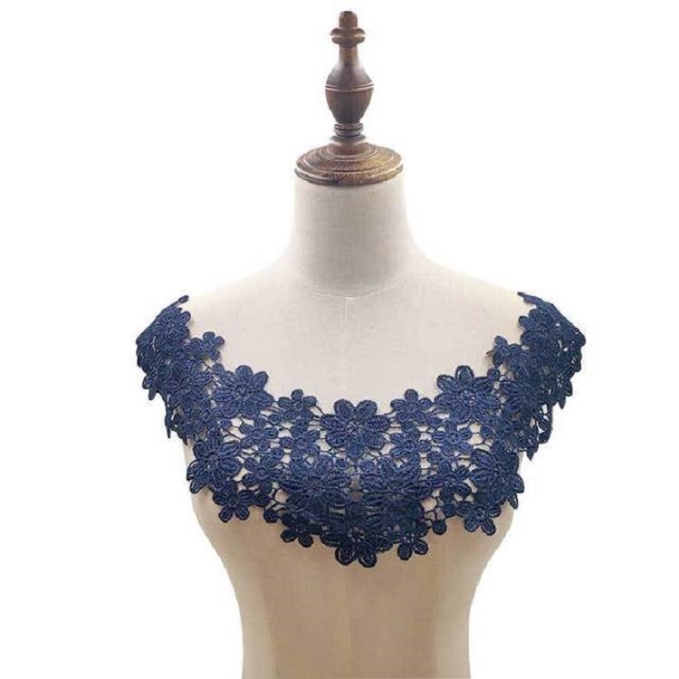 

Navy Lace Collar Three-dimensional Hollow Embroidered Fake Collar DIY Clothing Accessories, Size: About 45 x 26cm