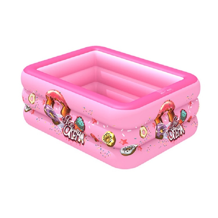 

Household Indoor and Outdoor Ice Cream Pattern Children Square Inflatable Swimming Pool, Size:180 x 130 x 55cm, Color:Pink