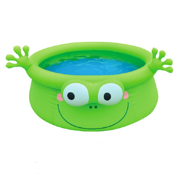 

Household Children Inflatable Thicken Cartoon Swimming Pool, Style:Frog Clip Net Single Pool