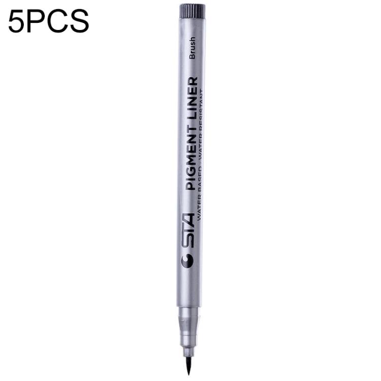 

5 PCS Micron Ink Marker Pen Black Fineliner Sketching Pens Brush