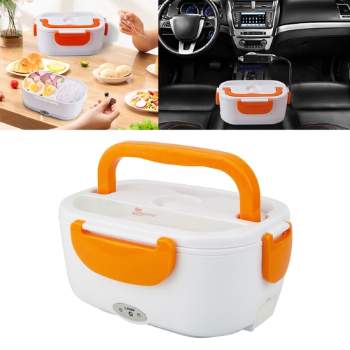 

Portable Lunch Box Food Container Car Electric Heating Food Warmer Rice Container(Orange)