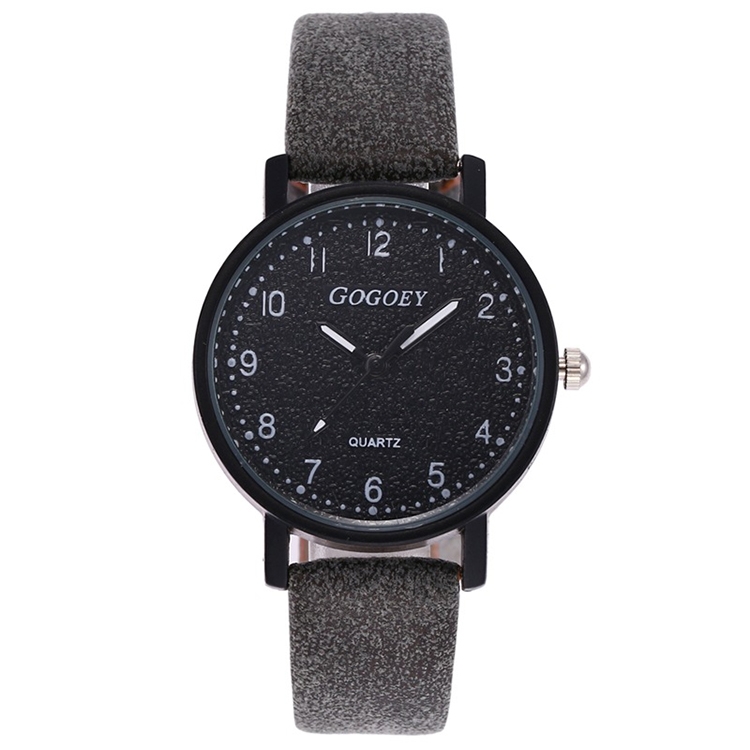 

GOGOEY G508L Girls Casual Solid Color Stone Texture Shallow Matte Retro Quartz Watch(Black)