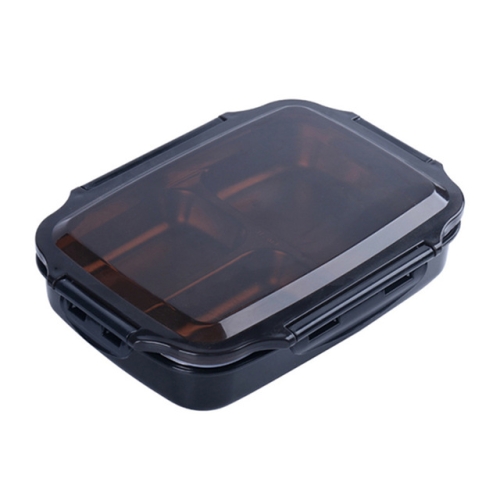 

Stainless Steel Lunch Box Large-capacity Microwave Heating Portable Dinne Food Containers(Black)