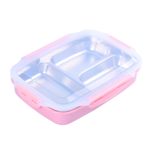 

Stainless Steel Lunch Box Large-capacity Microwave Heating Portable Dinne Food Containers(Pink)