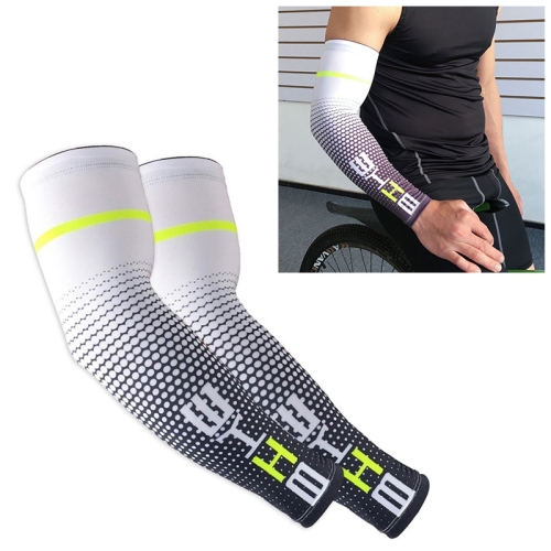 

1 Pair Cool Men Cycling Running Bicycle UV Sun Protection Cuff Cover Protective Arm Sleeve Bike Sport Arm Warmers Sleeves M(White)