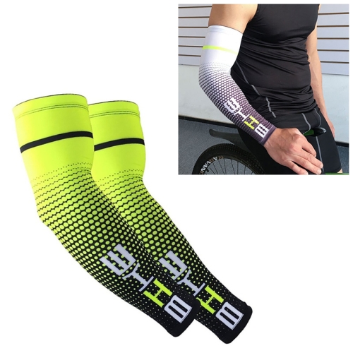 

1 Pair Cool Men Cycling Running Bicycle UV Sun Protection Cuff Cover Protective Arm Sleeve Bike Sport Arm Warmers Sleeves XL(Green)