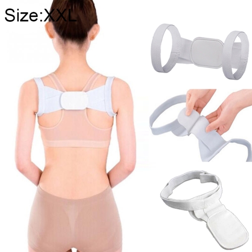 

Adjustable Women Back Posture Corrector Shoulder Support Brace Belt Health Care Back Posture Belt, Size:XXL(White)