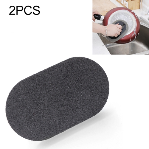 

2 PCS Strong Decontamination Bath Brush Sponge Tiles Brush Kitchen Clean Tools(Black)