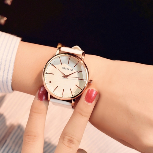 

Ulzzang Simple Waterproof Large Dial Watch for Women(white white )