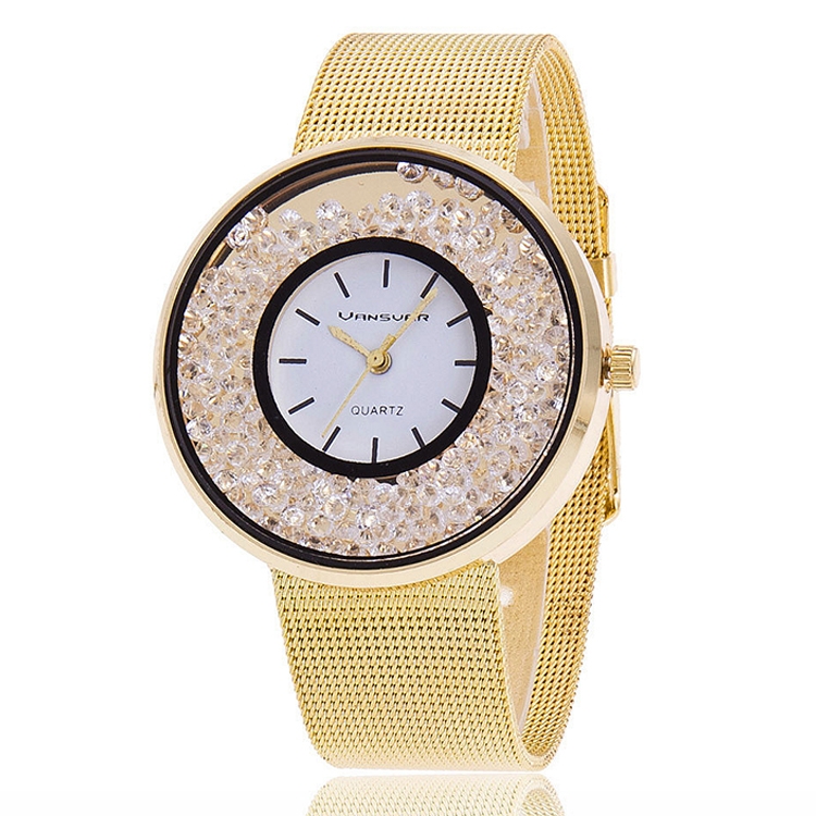 

Quick Sand Alloy Mesh Belt Watch(Gold)