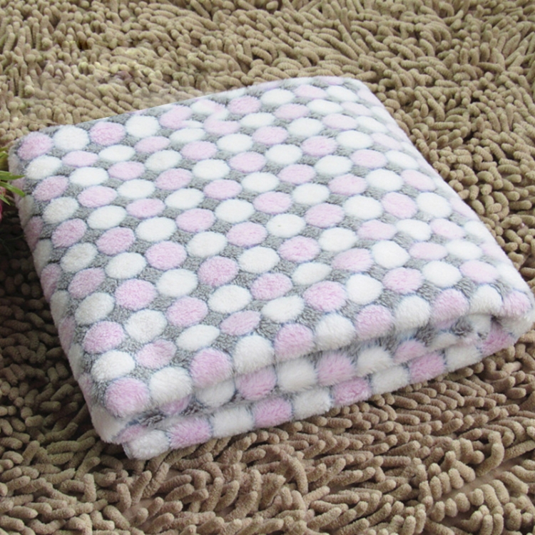 

Soft Flannel Pet Blanket Dots Printed Breathable Bed Mat Warm Pet Sleeping Cushion Cover for Pet Dog Cat, Size:M(Rose Red)