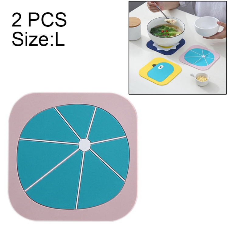 

2 PCS Creative Cartoon Insulation Pad Home Dining Mat Coaster Silicone Anti-scalding Bowl Mat, Size:L(Leaf)
