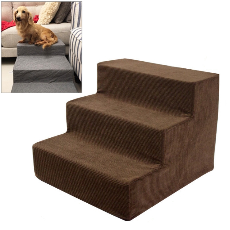 

Dog Stairs Pet Sponge Stairs Ladders Small Dogs Teddy on Sofas Ladders(Brown)