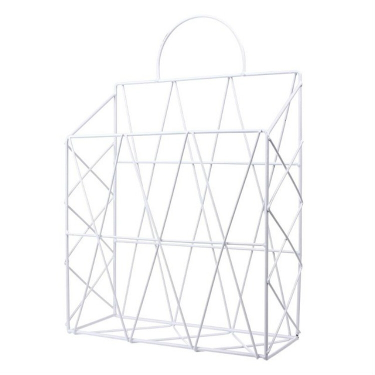 

Nordic Style Magazine Holder File Book Rack Desktop Hanging Shelf(White)