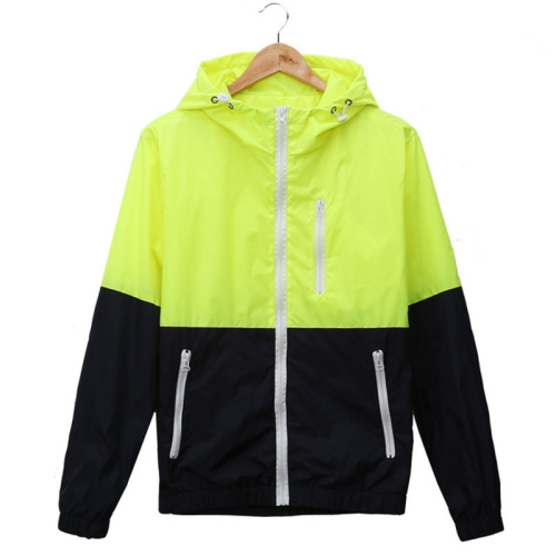 

Trendy Unisex Sports Jackets Hooded Windbreaker Thin Sun-protective Sportswear Outwear, Size:L(Fluorescent Green)