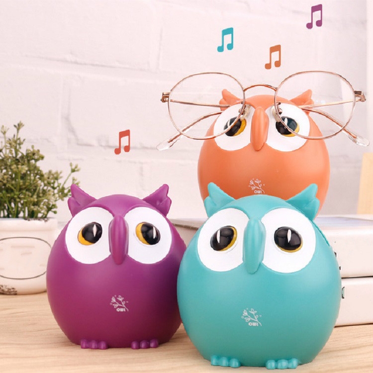

2 PCS Creative Owl Eyes Mobile Multifunctional Phone Stand Clockwork Music Box Decoration, Color Random Delivery