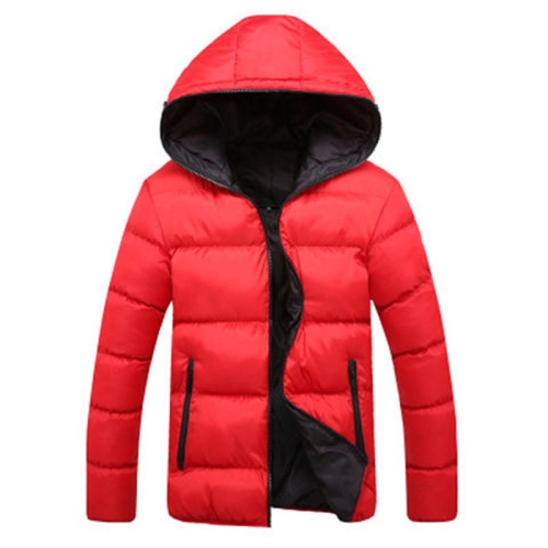 Xxxxl Hoodie - SUNSKY - Stylish Slim Men Hooded Cotton Coat, Size:XXXXL(Red + Black)