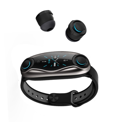 

T90 0.96 Inch TFT Color Screen Sports Bracelet With Bluetooth Headset , Support Call Reminder/Heart Rate Measurement/Sleep Monitoring/Blood Pressure Monitoring/Blood Oxygen Monitoring(Ash)