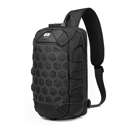 

Ozuko 9357 Men Waterproof Oxford Cloth Anti-Theft Shoulder Messenger Bag with External USB Charging Port(Black)
