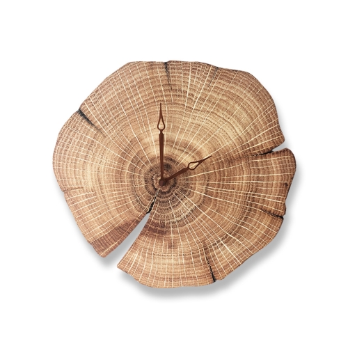 

Log Hotel Living Room Annual Ring Wall Clock Solid Wood Natural Retro Silent Clock