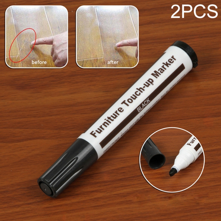 

2 PCS Furniture Scratch Filler Repair Marker Pen, Size: 13.3x2cm(Black)