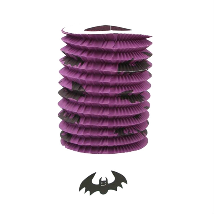 

10 PCS Halloween Lantern Scene Props Folding Melon Paper Lantern Decoration, Style:Purple Bat