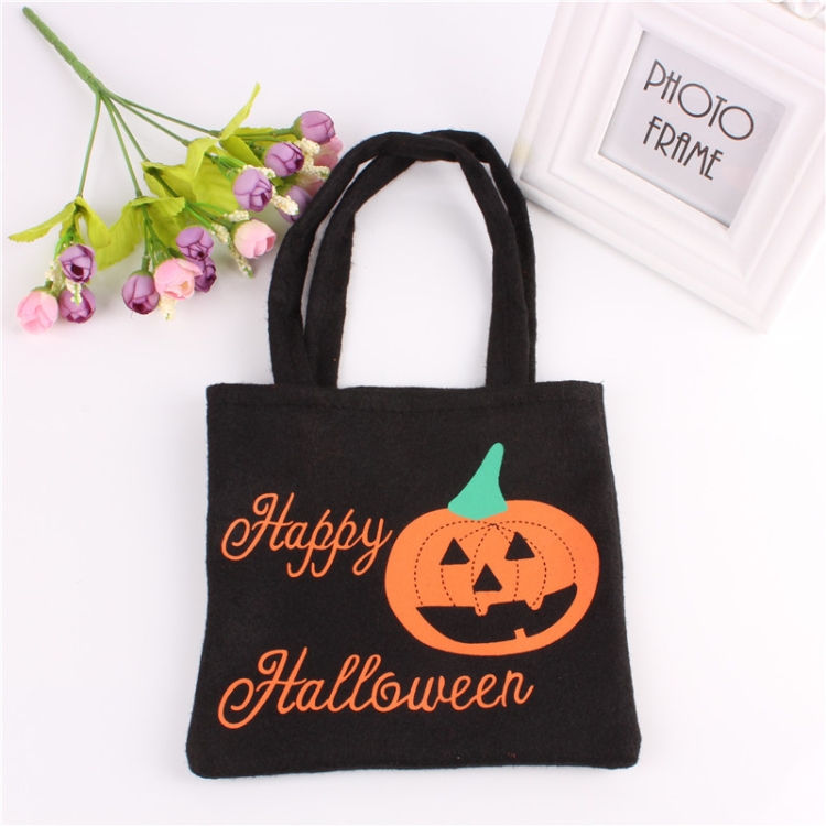 

4 PCS Halloween Portable Non-Woven Bag Halloween Children Gift Candy Bag Halloween Props Bag(Black)