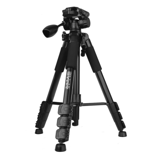 

Q111 4-Section Folding Legs Live Broadcast Aluminum Alloy Tripod Mount with Three-dimensional Damping Tripod Heads(Black)