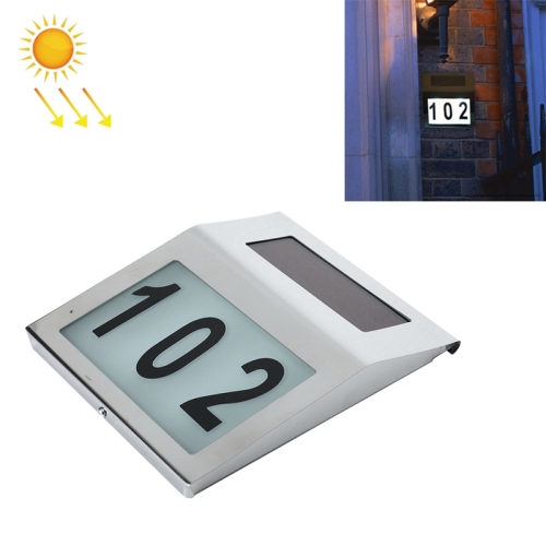 

2 LEDs Outdoor Waterproof Solar Stainless Steel Wall Mounted House Number Light Indicator