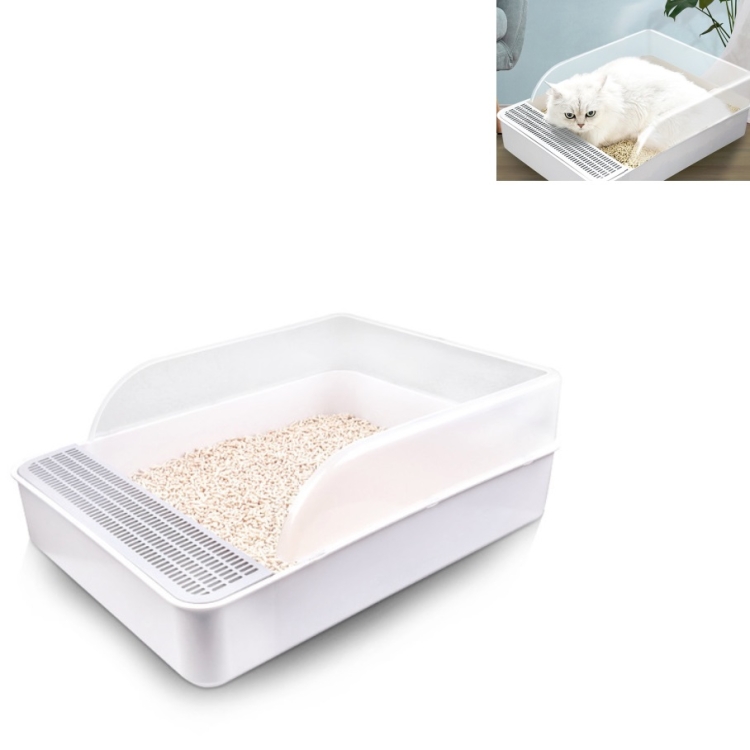 

Cat Litter Box Semi-closed Square Feces Basin Pet Toilet, Size:Small