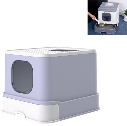

Top Drawer Fully Enclosed Cat Litter Box Pet Supplies(Purple)