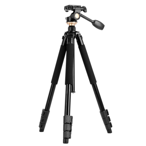 

Q338 4-Section Folding Legs Live Broadcast Aluminum Alloy Tripod Mount With Three-dimensional Head