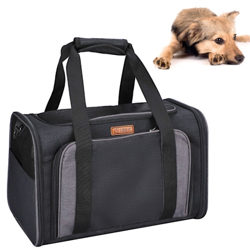 

LDLC Extendable Pet Going Carrying Bag Breathable Large Capacity Handbag(Black Gray )