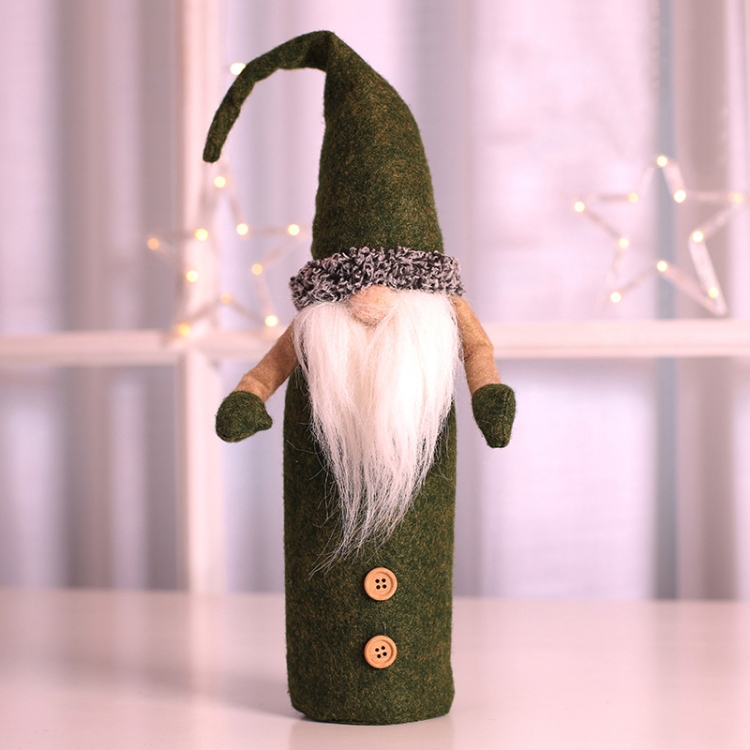 

2 PCS Christmas Decoration Christmas Faceless Old Man Wine Bottle Cover Wine Bottle Decoration(Green )