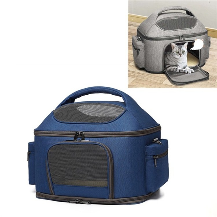 

Portable Pet Bag for Outing Cats and Dogs Collapsible Pet Shoulder Bag Pet Backpack(Blue)