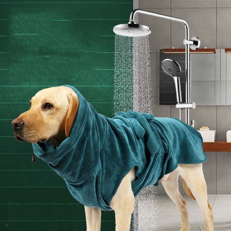 

Pet Dog Bathrobe Bath Towel Strong Absorbent Bath Quick-drying Clothes, Size: L